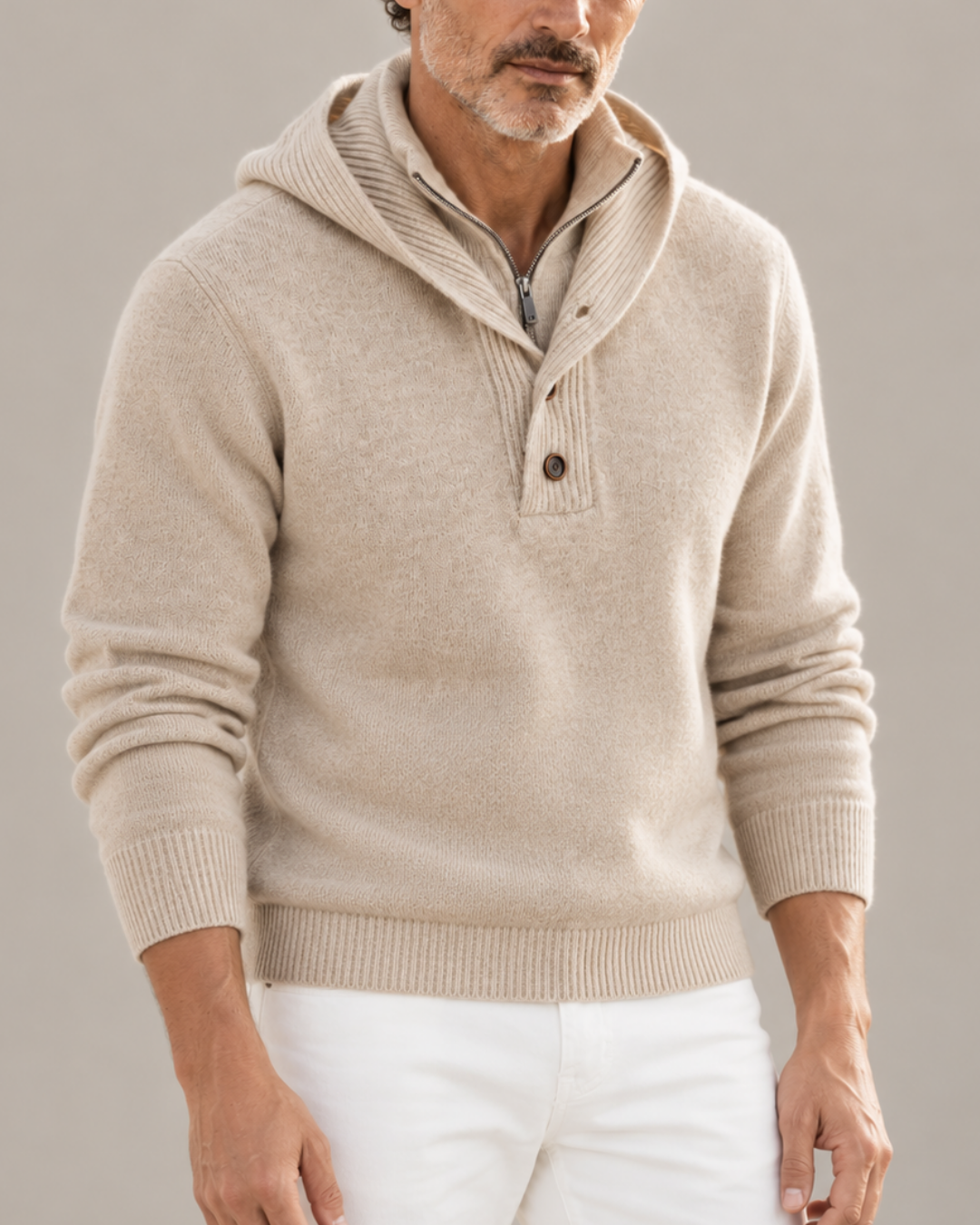Maglione a collo alto con cappuccio Philip