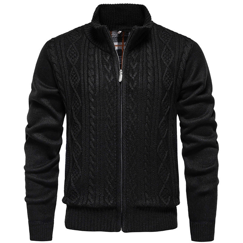 Cardigan da uomo | Lavorazione a trecce e colletto rialzato