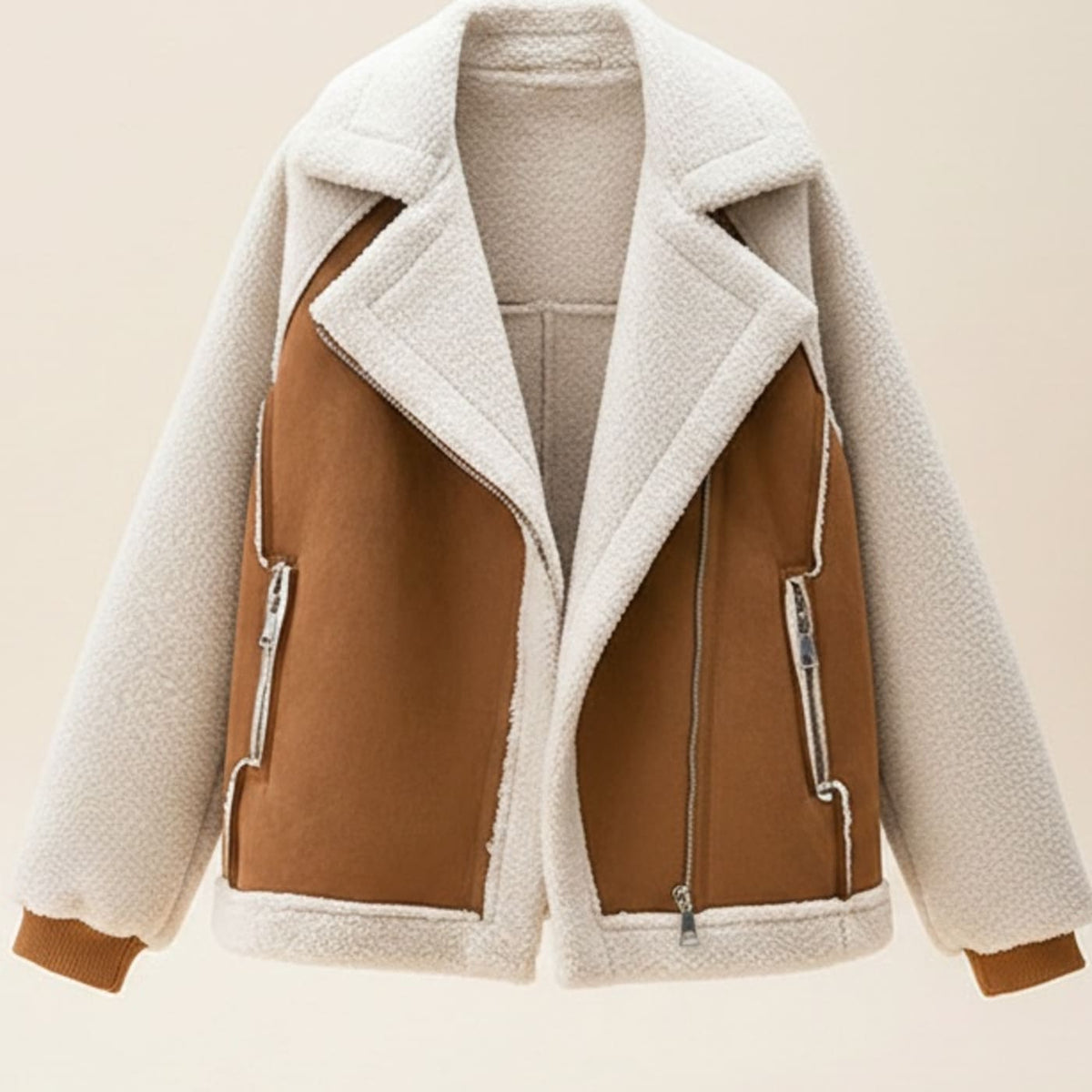 Giacca da moto in pelle di cammello