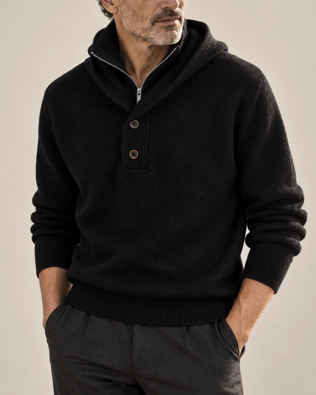 Maglione a collo alto con cappuccio Philip