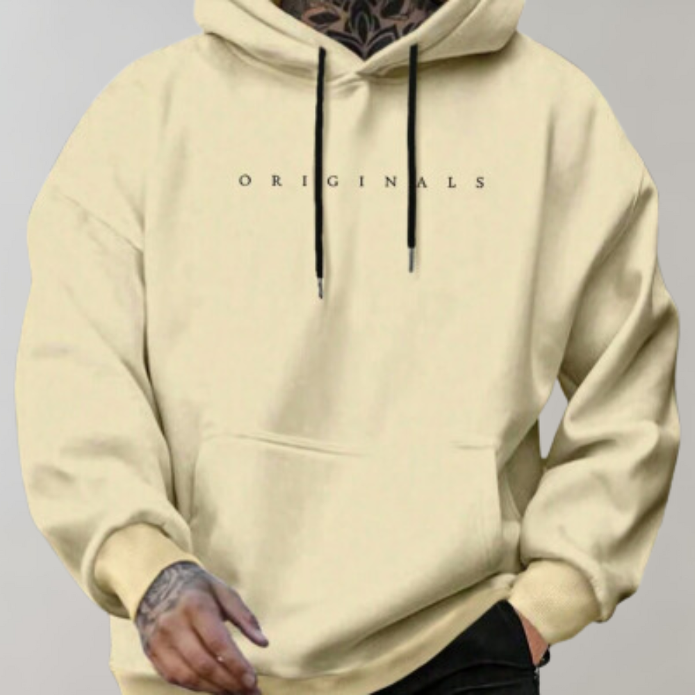 Felpa con cappuccio da uomo dal design moderno con scritta