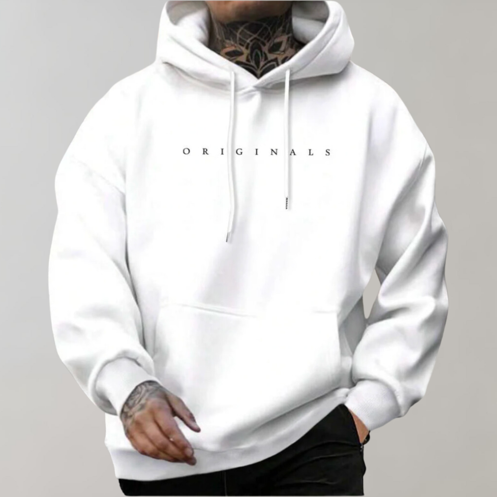 Felpa con cappuccio da uomo dal design moderno con scritta