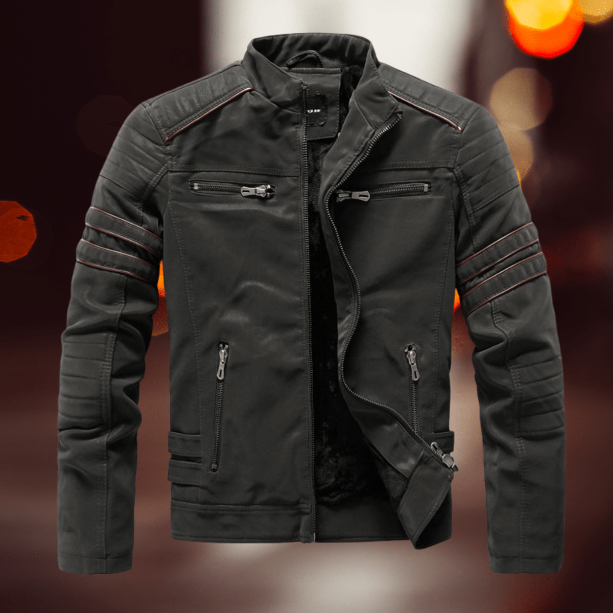 Giacca da uomo | Stile biker grintoso e pratici dettagli con zip
