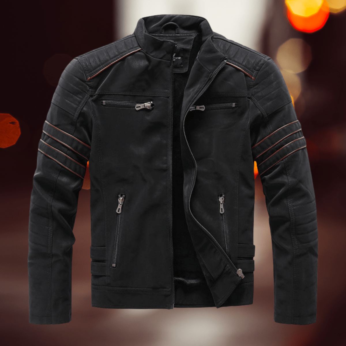 Giacca da uomo | Stile biker grintoso e pratici dettagli con zip