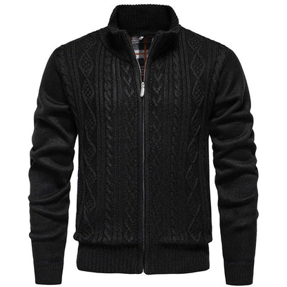 Cardigan da uomo | Lavorazione a trecce e colletto rialzato