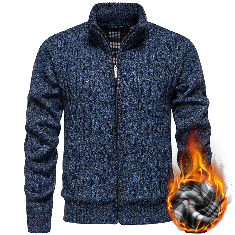 Cardigan da uomo | Lavorazione a trecce e colletto rialzato