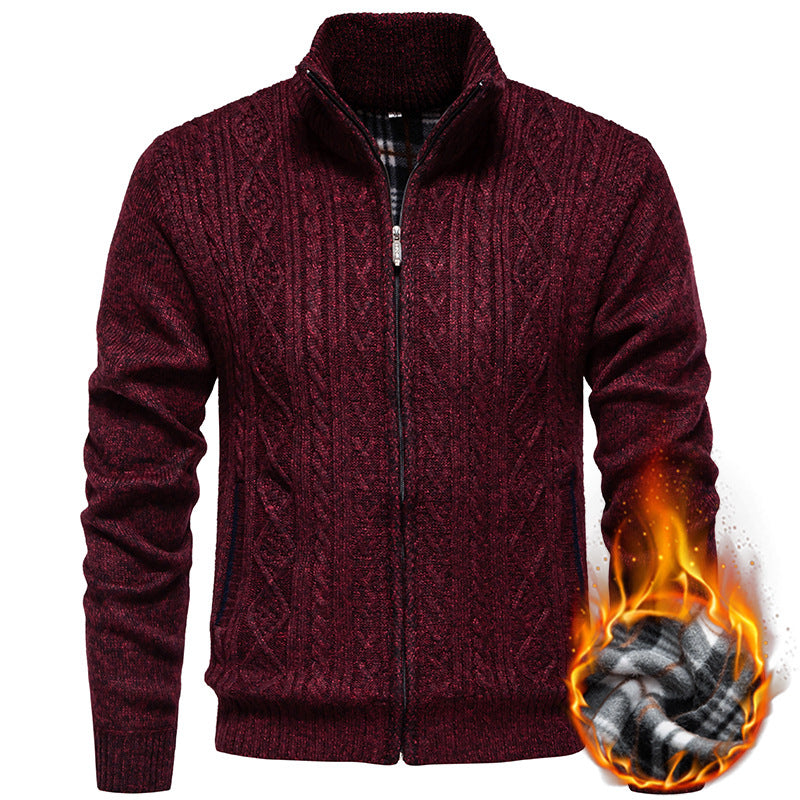 Cardigan da uomo | Lavorazione a trecce e colletto rialzato