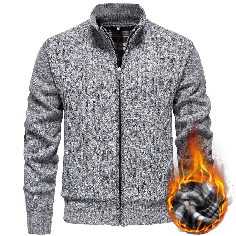 Cardigan da uomo | Lavorazione a trecce e colletto rialzato