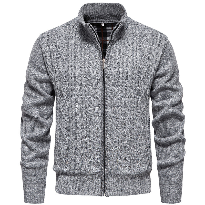 Cardigan da uomo | Lavorazione a trecce e colletto rialzato
