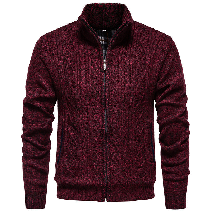 Cardigan da uomo | Lavorazione a trecce e colletto rialzato