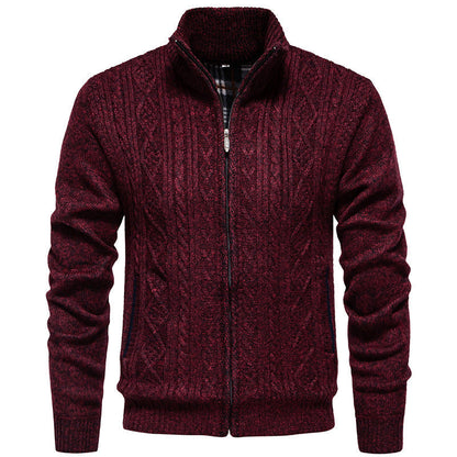 Cardigan da uomo | Lavorazione a trecce e colletto rialzato