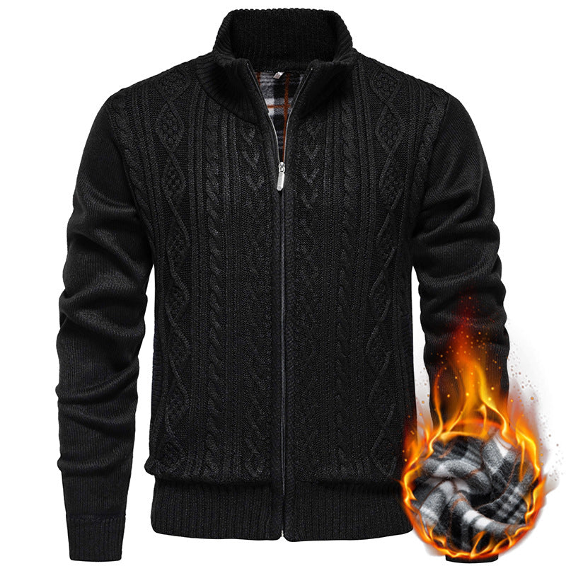 Cardigan da uomo | Lavorazione a trecce e colletto rialzato