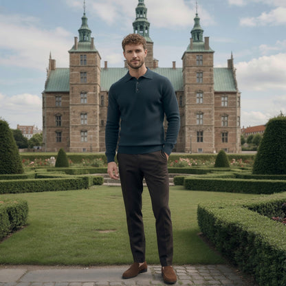 Maglione polo in cashmere di alta qualità