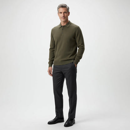 Maglione polo in cashmere di alta qualità