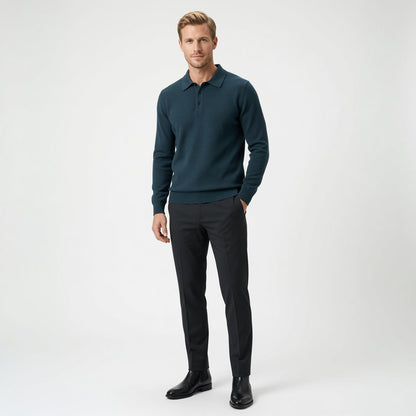 Maglione polo in cashmere di alta qualità