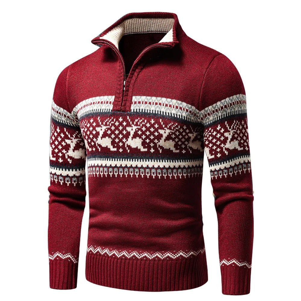 Maglione da uomo con mezza zip e calore regolabile