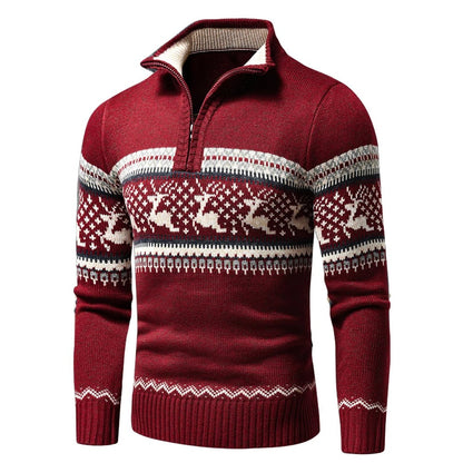 Maglione da uomo con mezza zip e calore regolabile