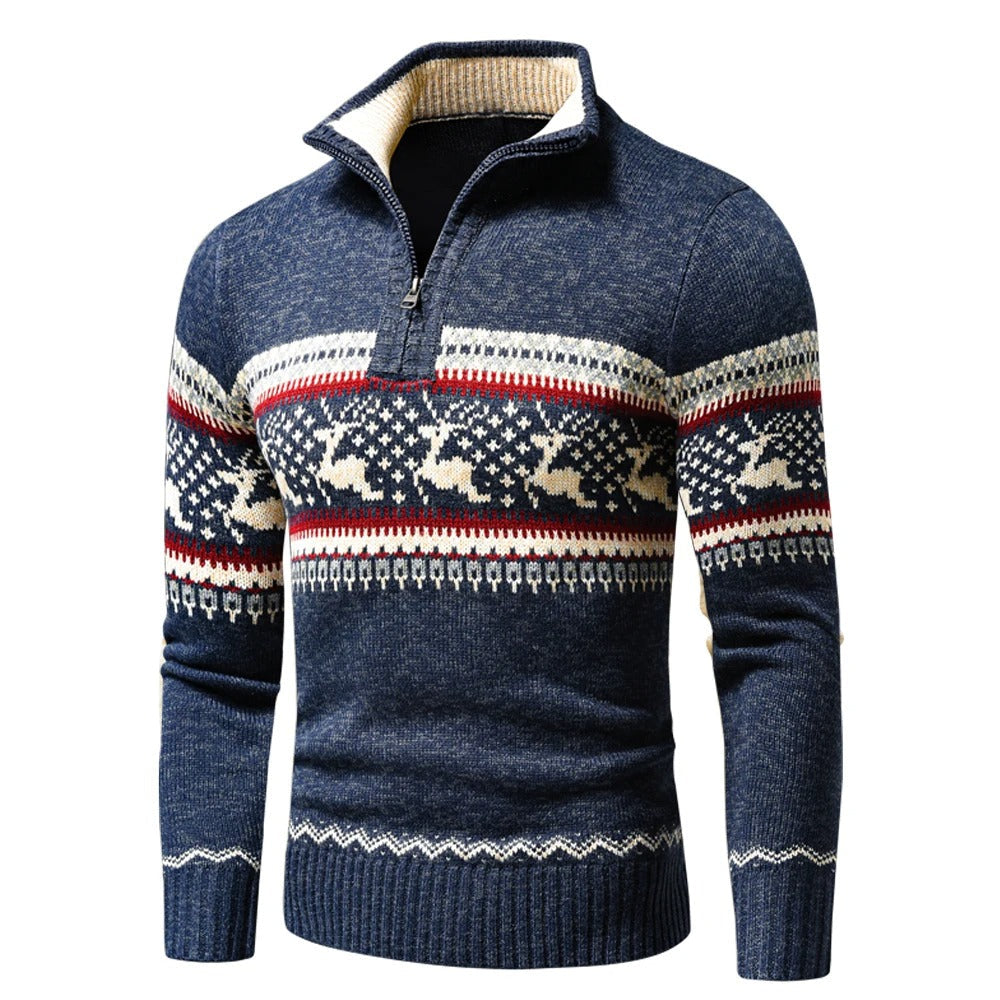 Maglione da uomo con mezza zip e calore regolabile