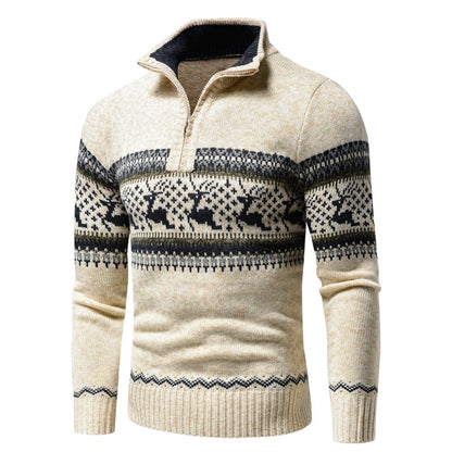 Maglione da uomo con mezza zip e calore regolabile