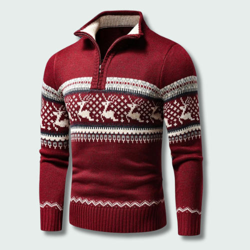 Maglione da uomo con mezza zip e calore regolabile