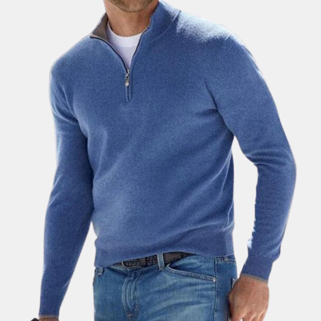 Maglione da uomo con mezza zip e regolazione della temperatura