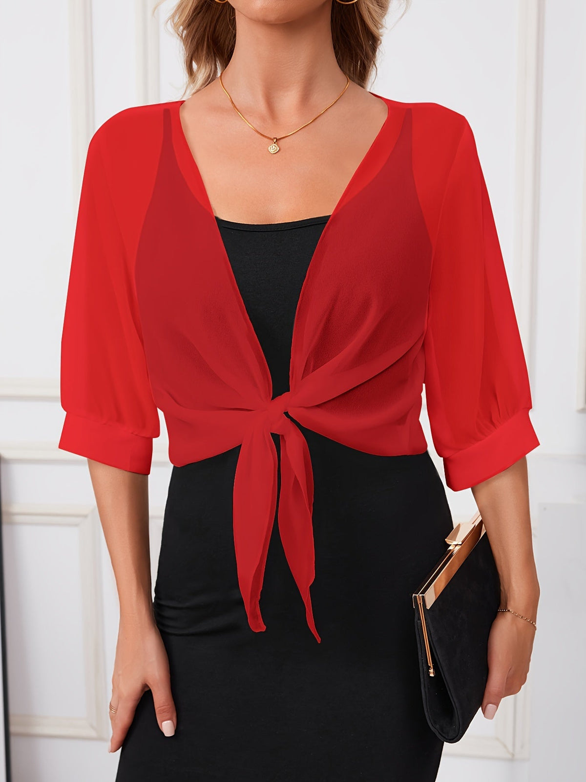 Blusa con sciarpa da donna