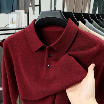 Maglione polo in cashmere di alta qualità