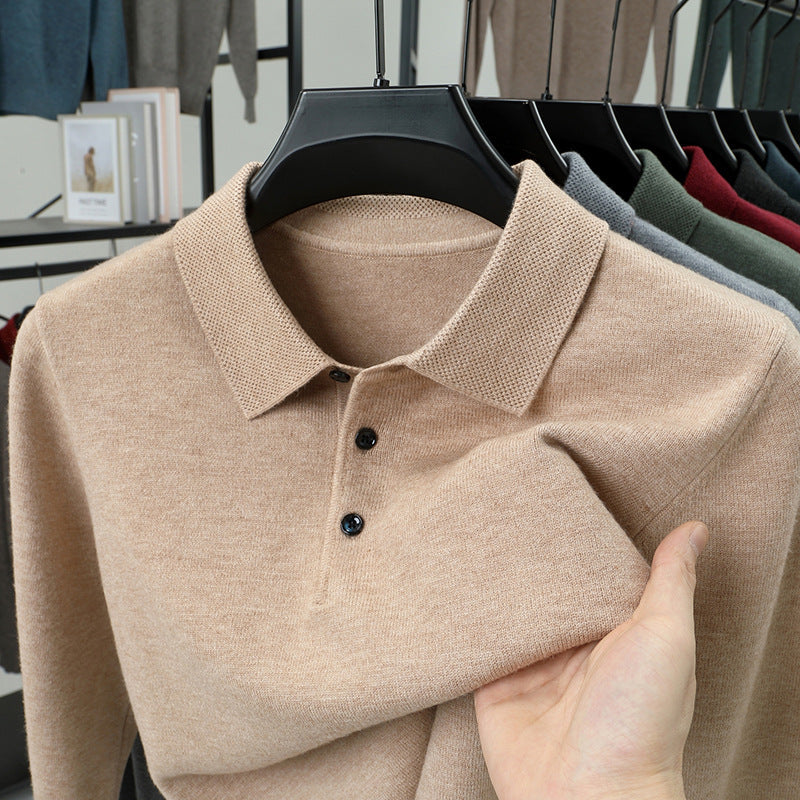 Maglione polo in cashmere di alta qualità