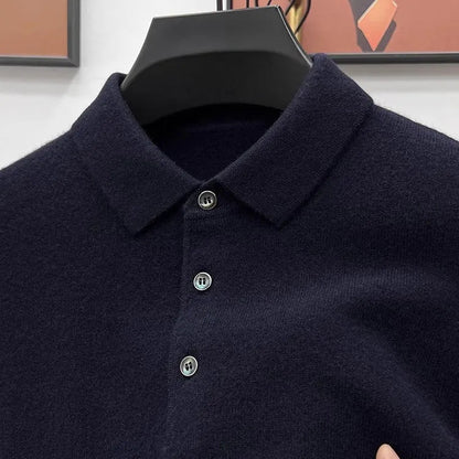 Maglione polo in cashmere di alta qualità