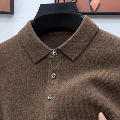 Maglione polo in cashmere di alta qualità
