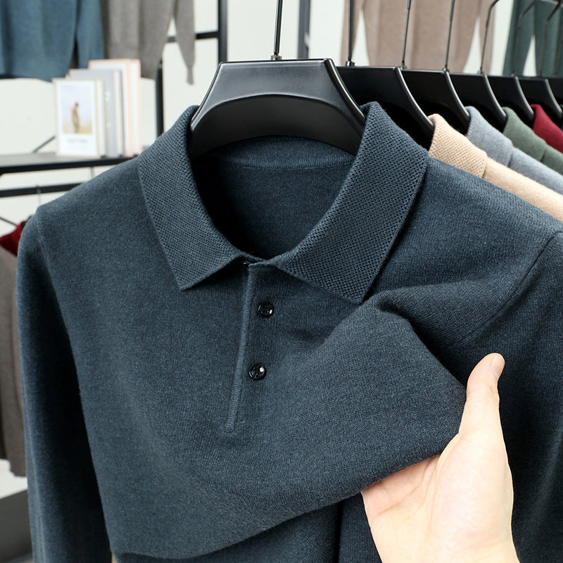 Maglione polo in cashmere di alta qualità