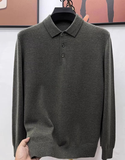Maglione polo in cashmere di alta qualità