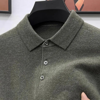 Maglione polo in cashmere di alta qualità