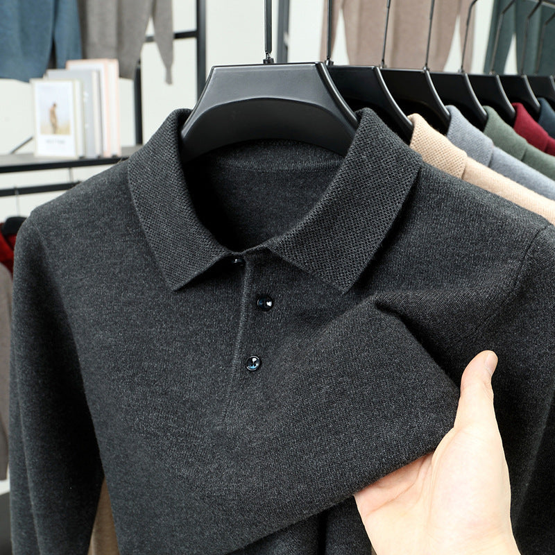 Maglione polo in cashmere di alta qualità