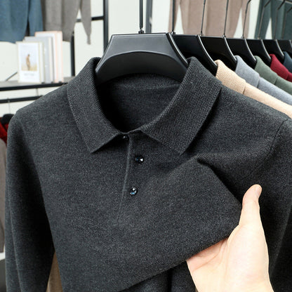 Maglione polo in cashmere di alta qualità
