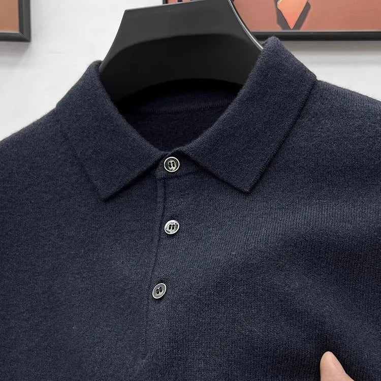 Maglione polo in cashmere di alta qualità