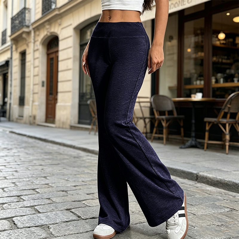 Pantaloni da donna a vita alta e a zampa larga